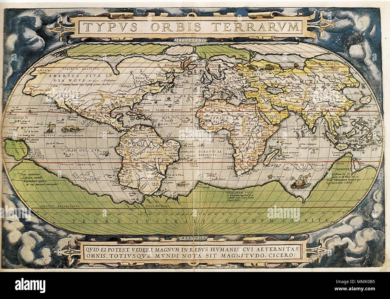 . Inglese: Typus Orbis Terrarum, disegnato nel 1570 dal cartografo Abraham Ortelius (1527-1598) . 2010. Abraham Ortelius (1527-1598) nomi alternativi Ortels, Oertel, Orthellius, Wortels Descrizione Belgian-Flemish cartografo e storico della data di nascita e morte 14 Aprile 1527 28 Giugno 1598 Luogo di nascita e morte Anversa Anversa posizione di lavoro autorità di Anversa controllo : Q232916 VIAF:?ISNI 32104723:?0000 0001 0856 4124 ULAN:?500011462 LCCN:?n50002381 NLA:?35401660 WorldCat caricato da: Butterfly viaggi Carte Ortelius 1570 Foto Stock