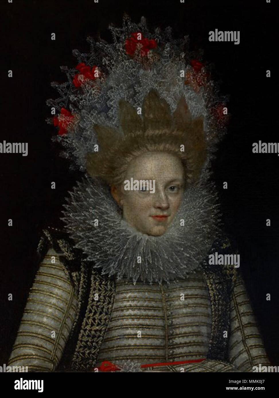 . Inglese: parte di Elizabeth Cary drammaturgo dipinto da Paul van Somer, fiammingo, 1576-1621 . 1620. Unknown Elizabeth Cary drammaturgo c 1620 Foto Stock