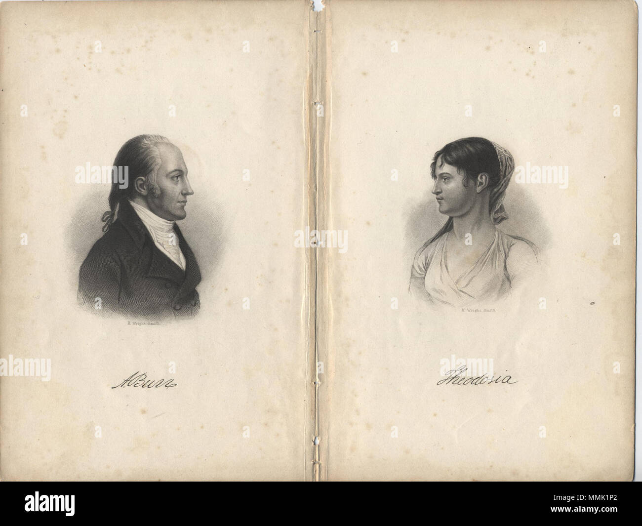 . Inglese: Aaron Burr e sua figlia Patricia . Data sconosciuta. H. Wright Smith 23 Aronne e Patricia bava Foto Stock