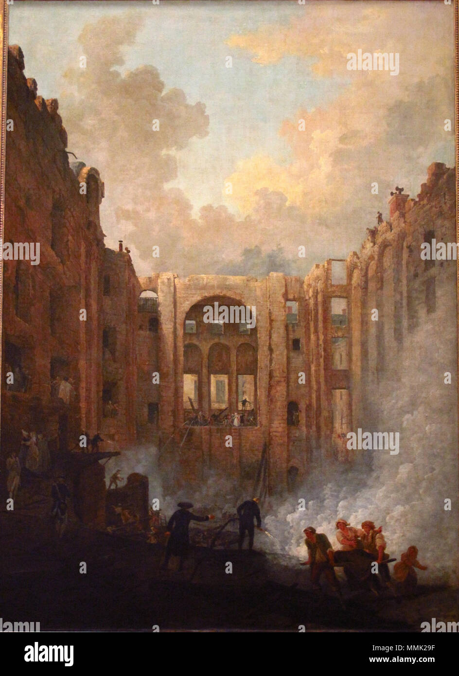 Hubert Robert - Incendie de l'opéra (1781) Foto Stock
