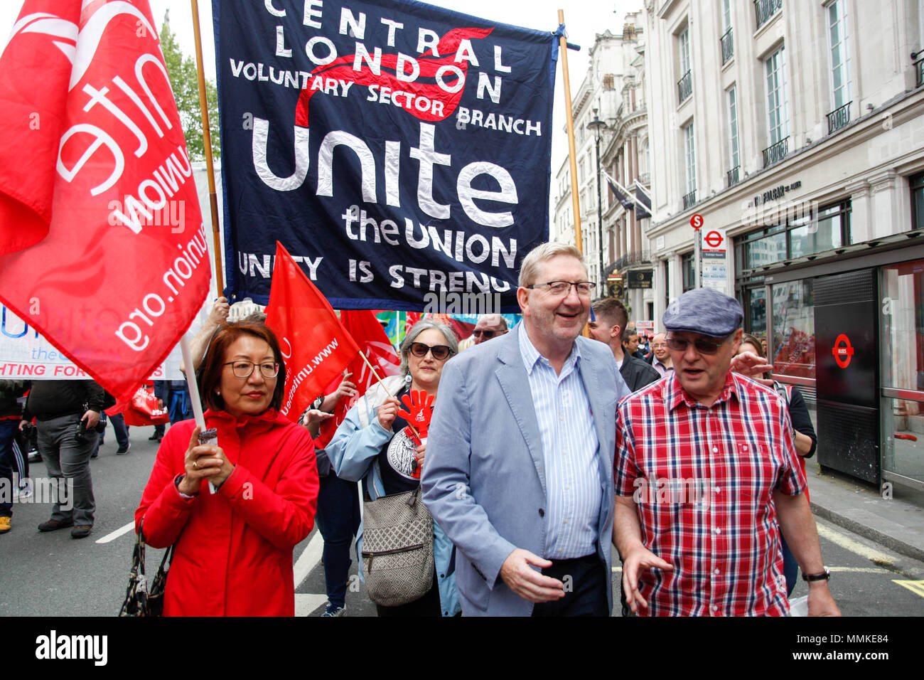 Il Segretario generale di unire l'Unione Len McClusky a TUC Rally Foto Stock