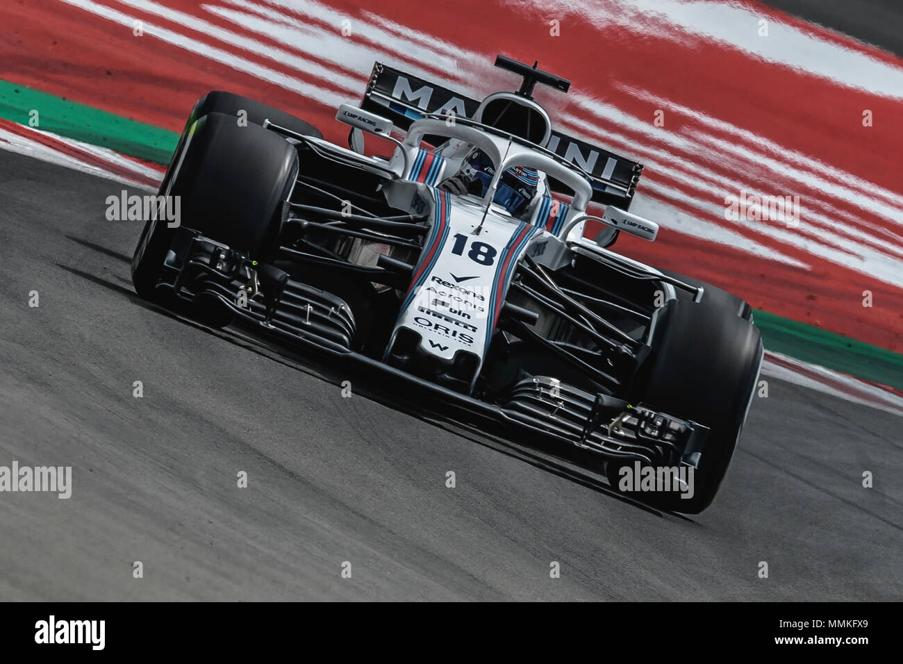 Barcellona, Spagna. 12 Maggio 2018: lancia passeggiata (possibile) le unità durante la terza sessione di prove libere del GP di Spagna sul circuito de Barcelona - Catalunya nella sua Williams FW41 Credito: Matthias Oesterle/Alamy Live News Foto Stock Barcellona, Spagna. 12 Maggio 2018: lancia passeggiata (possibile) le unità durante la terza sessione di prove libere del GP di Spagna sul circuito de Barcelona - Catalunya nella sua Williams FW41 Credito: Matthias Oesterle/Alamy Live News Foto Stock