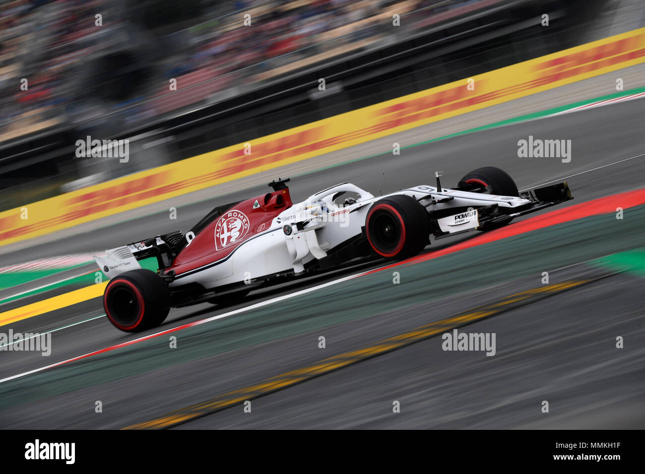 Barcellona, Spagna. Il 12 maggio 2018. Marcus Ericsson di Svezia guida del (9) Alfa Romeo Sauber F1 Team C37 Ferrari in pista durante le qualifiche per il spagnolo di FORMULA ONE Grand Prix al Circuit de Catalunya il 12 maggio 2018 a Montmelò, Spagna. Credito: CORDON PREMERE/Alamy Live News Foto Stock