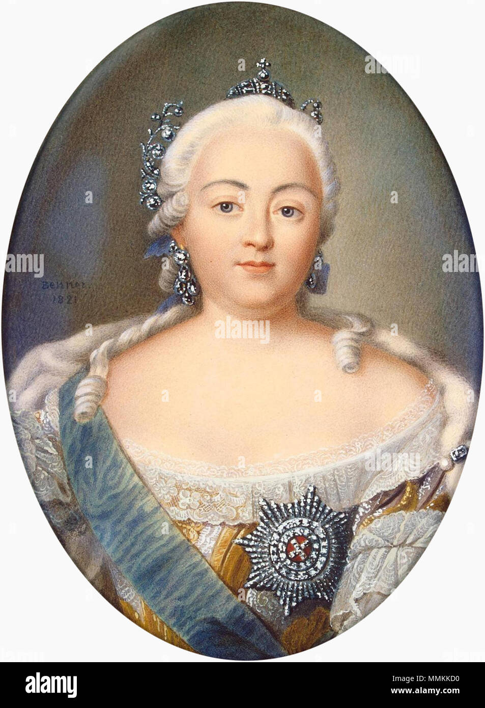 ???????: ????????? ???? ??????? ??????????? ????????? ???????? ???????, 1821 ?. ??????? . 1821. Elisabetta di Russia da Jean Henri Benner Foto Stock
