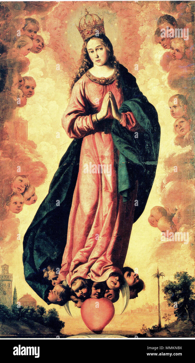 Inmaculada Concepción, de Francisco de Zurbarán (Retablo de la capilla de San Pedro de la Catedral de Sevilla) Foto Stock