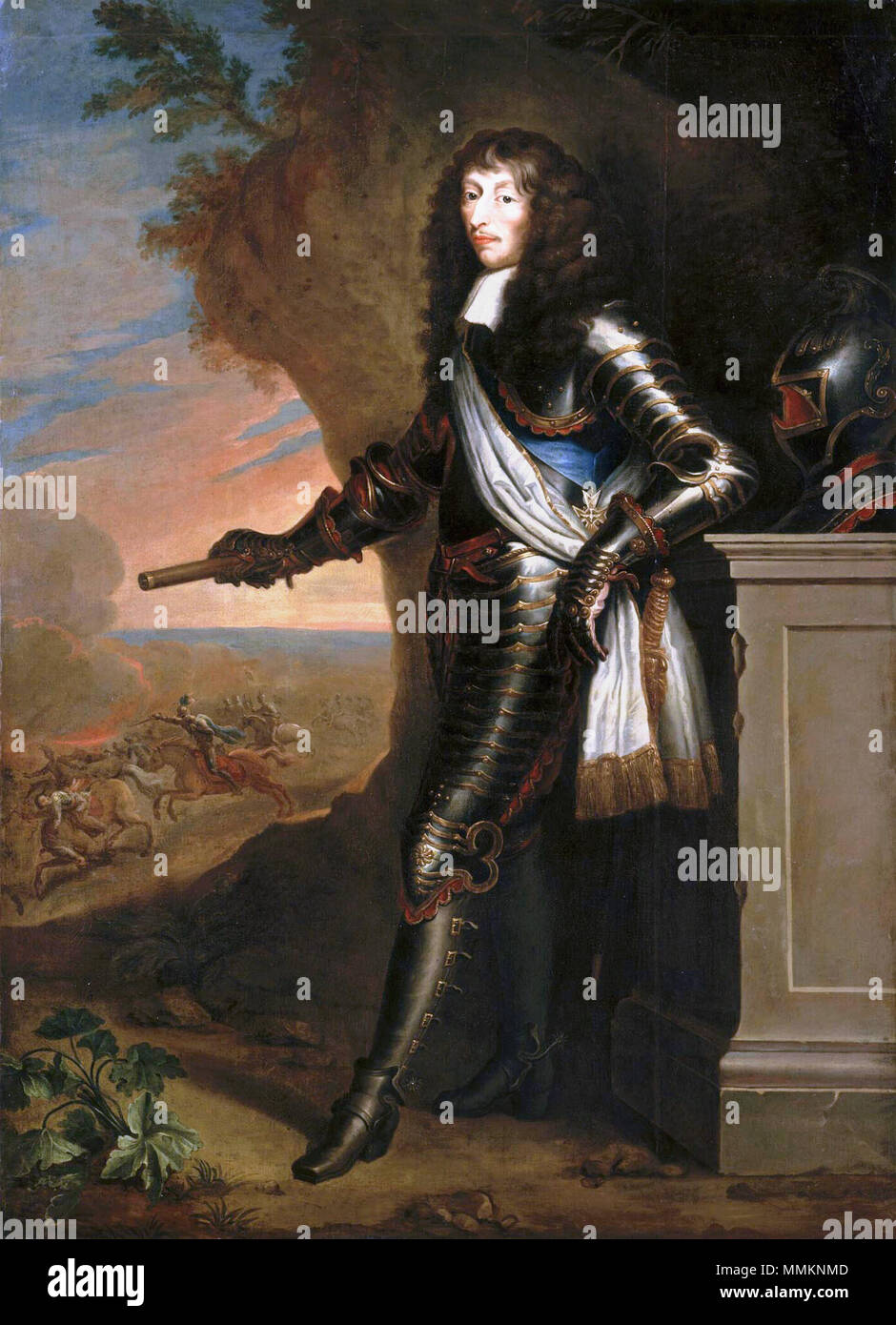 A piena lunghezza Ritratto di Louis de Bourbon, il principe di Condé, "Grand Condé" (1621-1686) Foto Stock