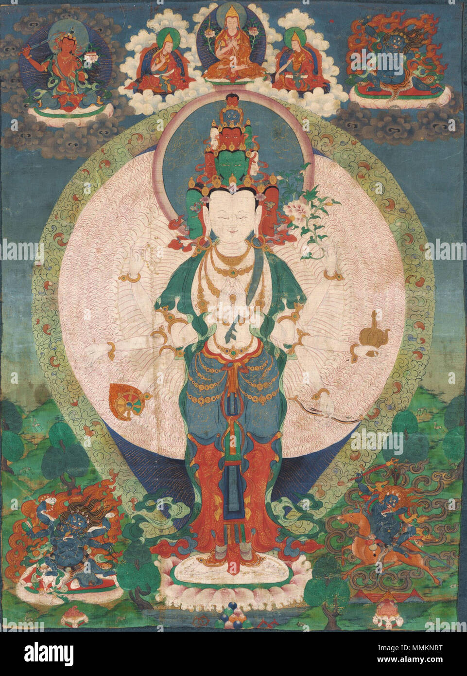 . 中文（简体）‎: 十一面观音 . 16 gennaio 2016, 02:09:14. Undici sconosciuto intitolata 1000 Avalokiteshvara armati - Google Art Project(ritagliate) Foto Stock