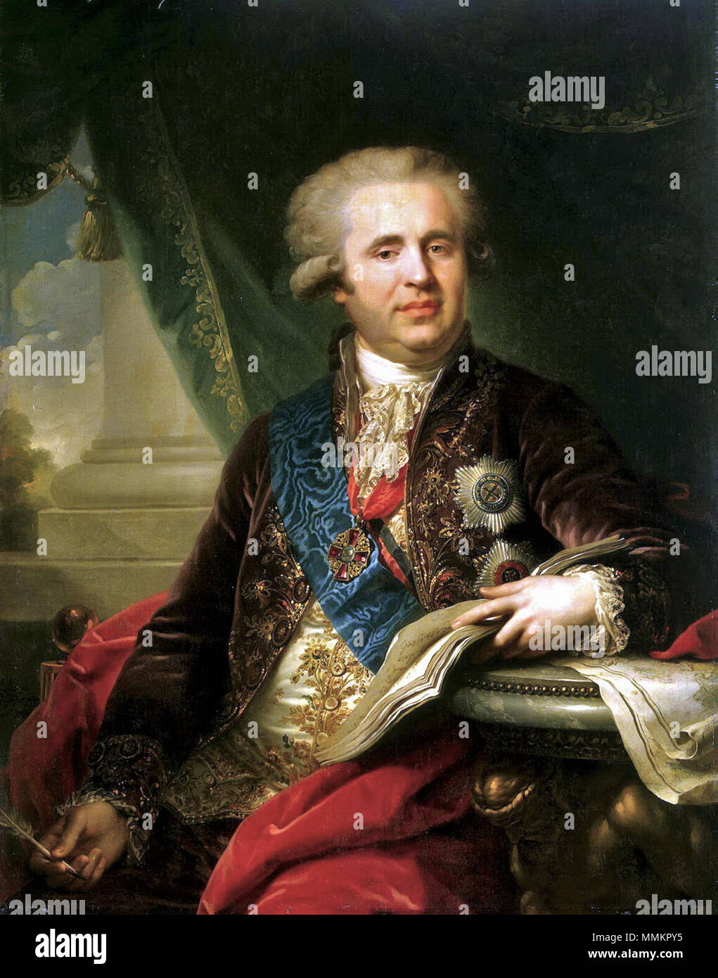 . Ritratto di Alexander Bezborodko (1747-1799) ritratto del principe Bezborodko A.A.. 1794. A.A.Bezborodko da lampi (1794, eremo) Foto Stock