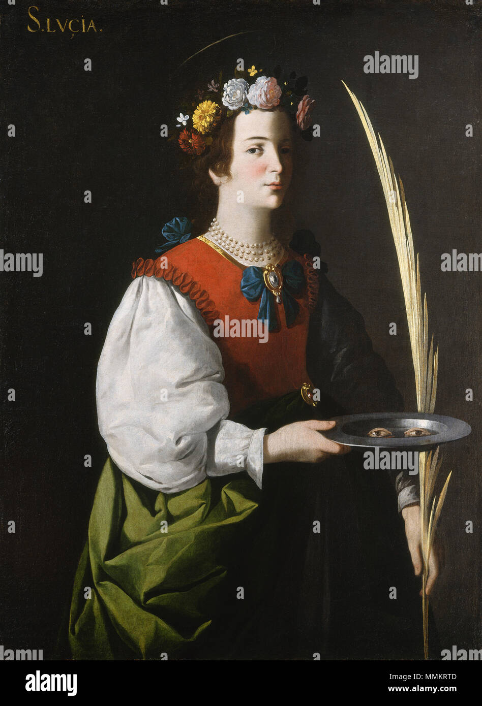 Sc000459.jpg Francisco de Zurbarán, Saint Lucia, Spagnolo, 1598 - 1664, c. 1625/1630, olio su tela, Chester Dale Collection Francisco de Zurbarán 045 Foto Stock