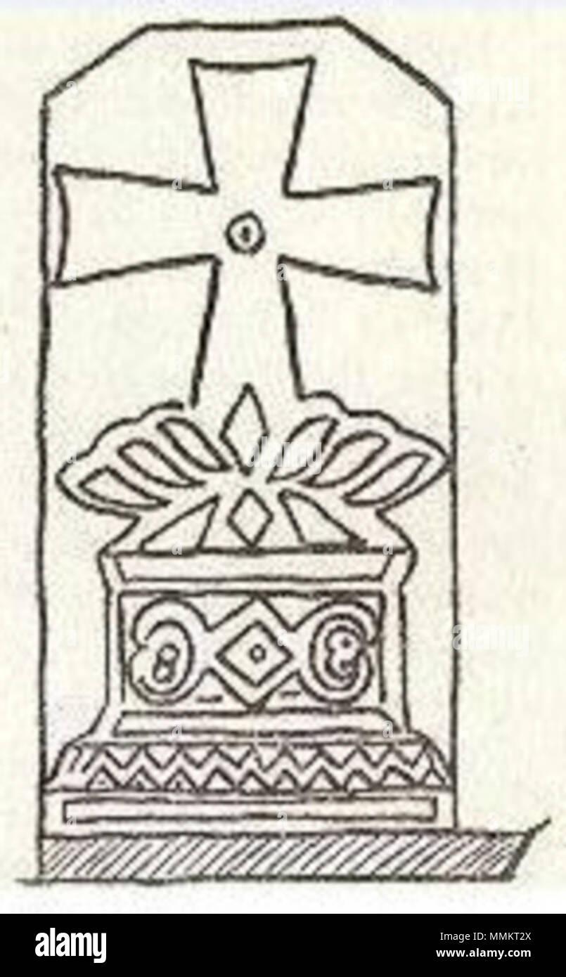 . Inglese: una croce scavata nel 1619 sull'Hsi-shan, a sud-ovest di Nan-un vicino Ch'üan-chou (Chinchew), e rilevato dai cristiani nel 1638. . Yüen dinastia. Cathayan sconosciuto Croce nestoriana 2 Foto Stock