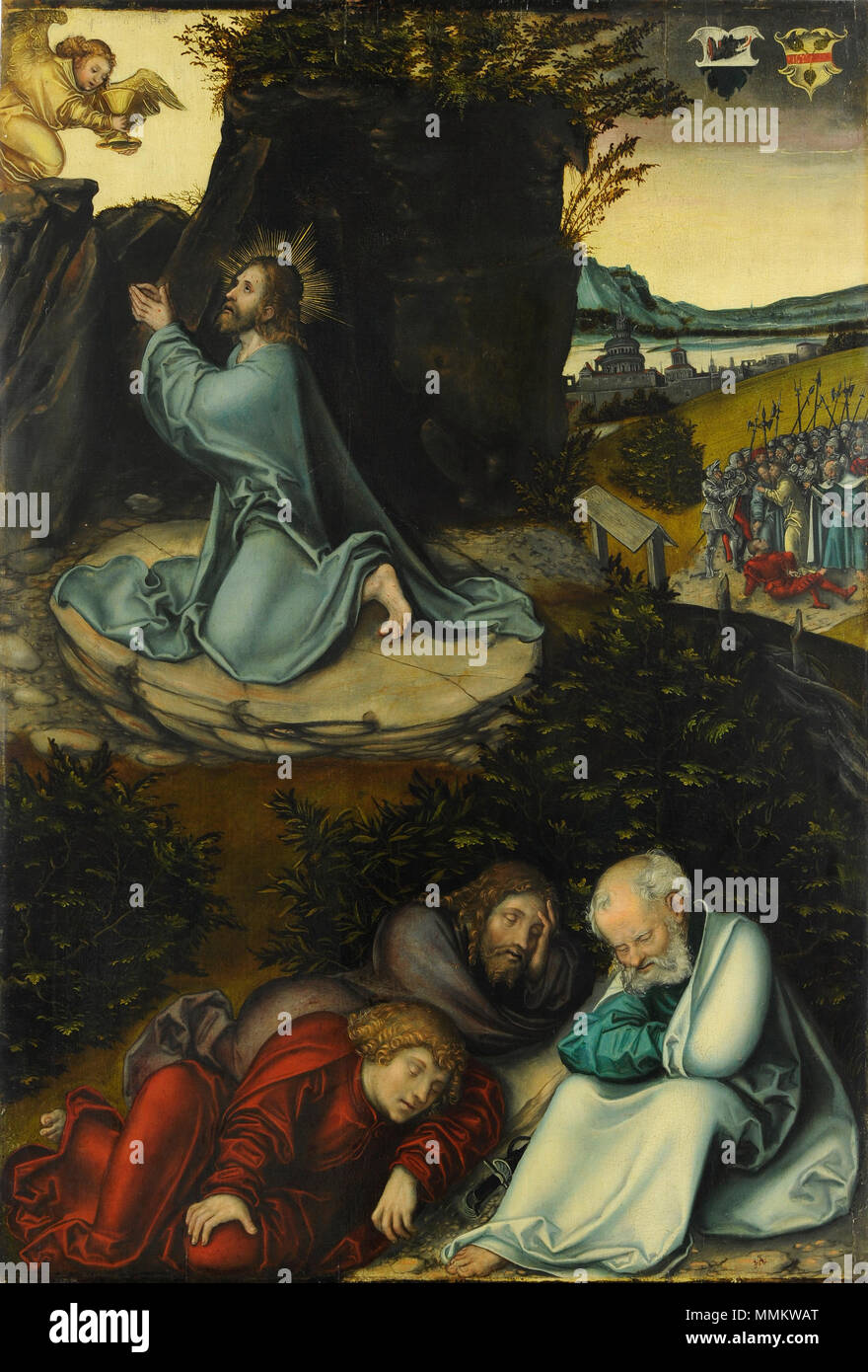 Lucas Cranach d.Ä. &Amp; Werkstatt - Christus am Ölberg (Museum Kunstpalast) Foto Stock