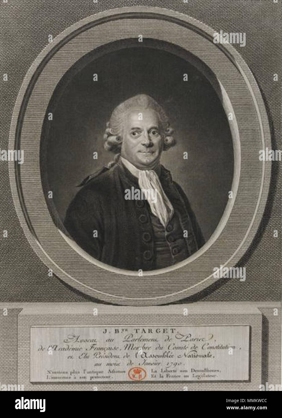 . Français : Guy-Jean-Baptiste Target (1733-1806), magistrat et député français . 1792. GJB Target Foto Stock