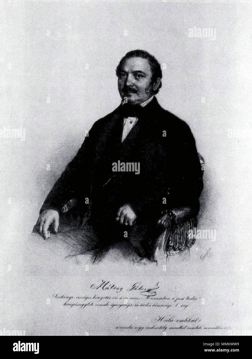 Barabás Ritratto di Gábor Mátray 1857 Foto Stock