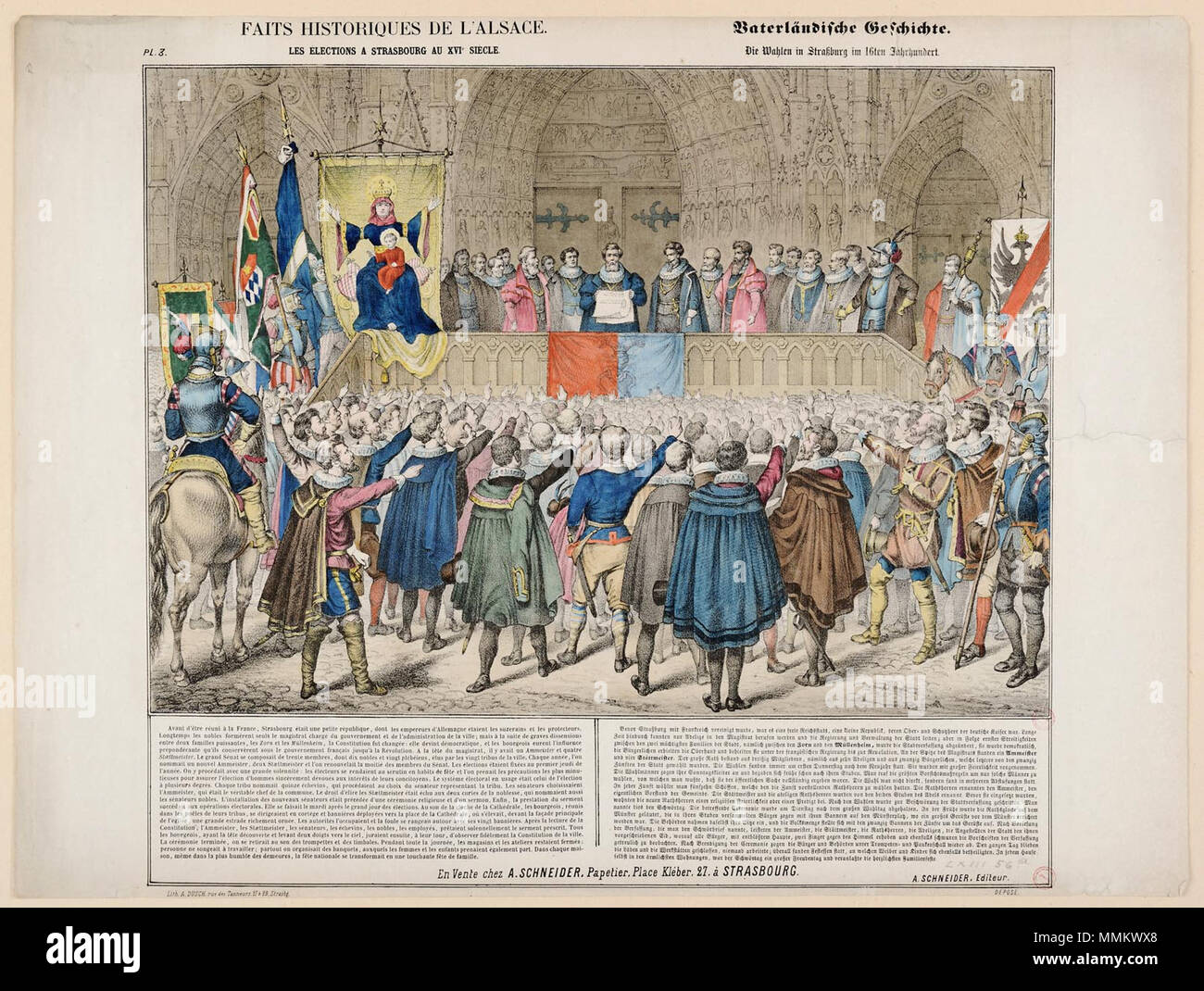 22 A. Dusch elezioni à Strasbourg Schwoertag inv. CE LXIII.56 a Foto Stock