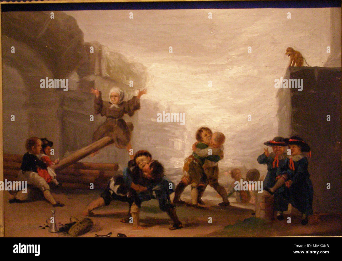 Bambini che combattono e giocare su una sega.. Tra il 1782 e 1785. Goya Zabawy dzieciece 3 Foto Stock Bambini che combattono e giocare su una sega.. Tra il 1782 e 1785. Goya Zabawy dzieciece 3 Foto Stock