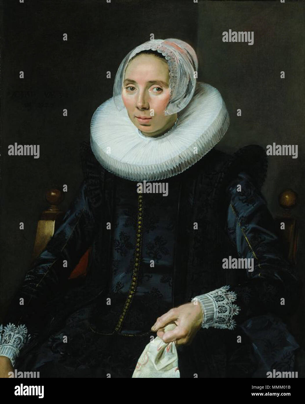 . Inglese: Ritratto di una dama in diadema cappuccio e appoggiate ruff Ritratto di una donna. 1627. Frans Hals - Ritratto di una dama in diadema cappuccio e appoggiate ruff - Art Institute of Chicago Foto Stock