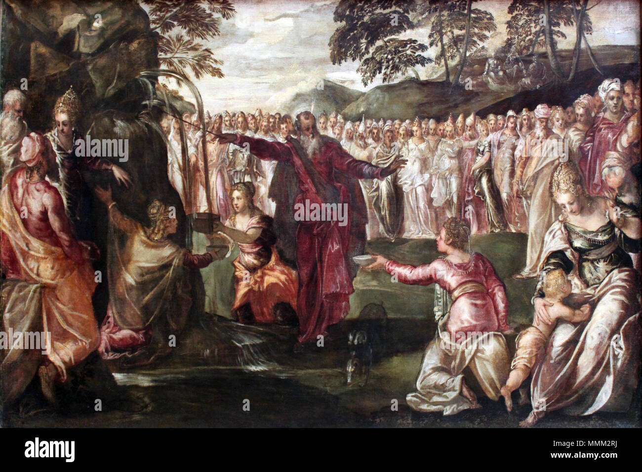 . Mosè che colpisce il Rock . 1563. Tintoretto (1519-1594) nomi alternativi Il Tintoretto, il Furioso, Jacopo Robusti, nascita Nome: Jacopo Comin Descrizione pittore italiano Data di nascita e morte 29 Aprile 1519 31 Maggio 1594 Luogo di nascita e morte Venezia Venezia lavoro periodo dal 1539 fino al 1594 sede di lavoro Venezia competente controllo : Q9319 VIAF:?ISNI 95161574:?0000 0001 2144 1428 ULAN:?500011407 LCCN:?n50011866 NLA:?35550876 WorldCat 1563 Tintoretto Mosè colpisce la roccia anagoria Foto Stock