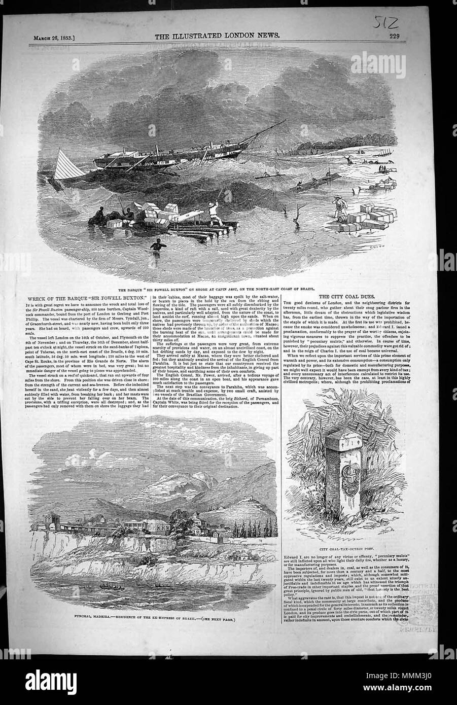 . Il Illustrated London News, 1853, p. 229 . Il 26 marzo 1853. ILN sconosciuto 1853, p. 229 Foto Stock