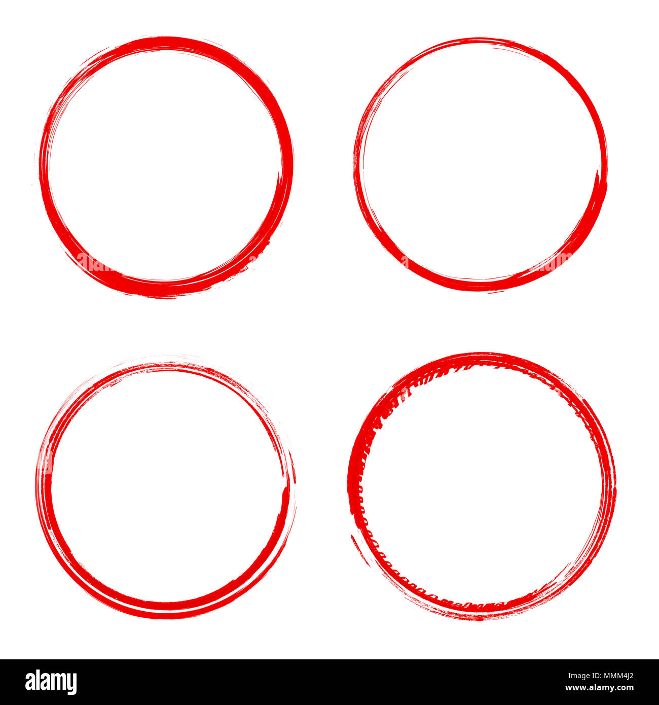 Vector grunge pennello circolare corsa isolata del telaio Foto Stock