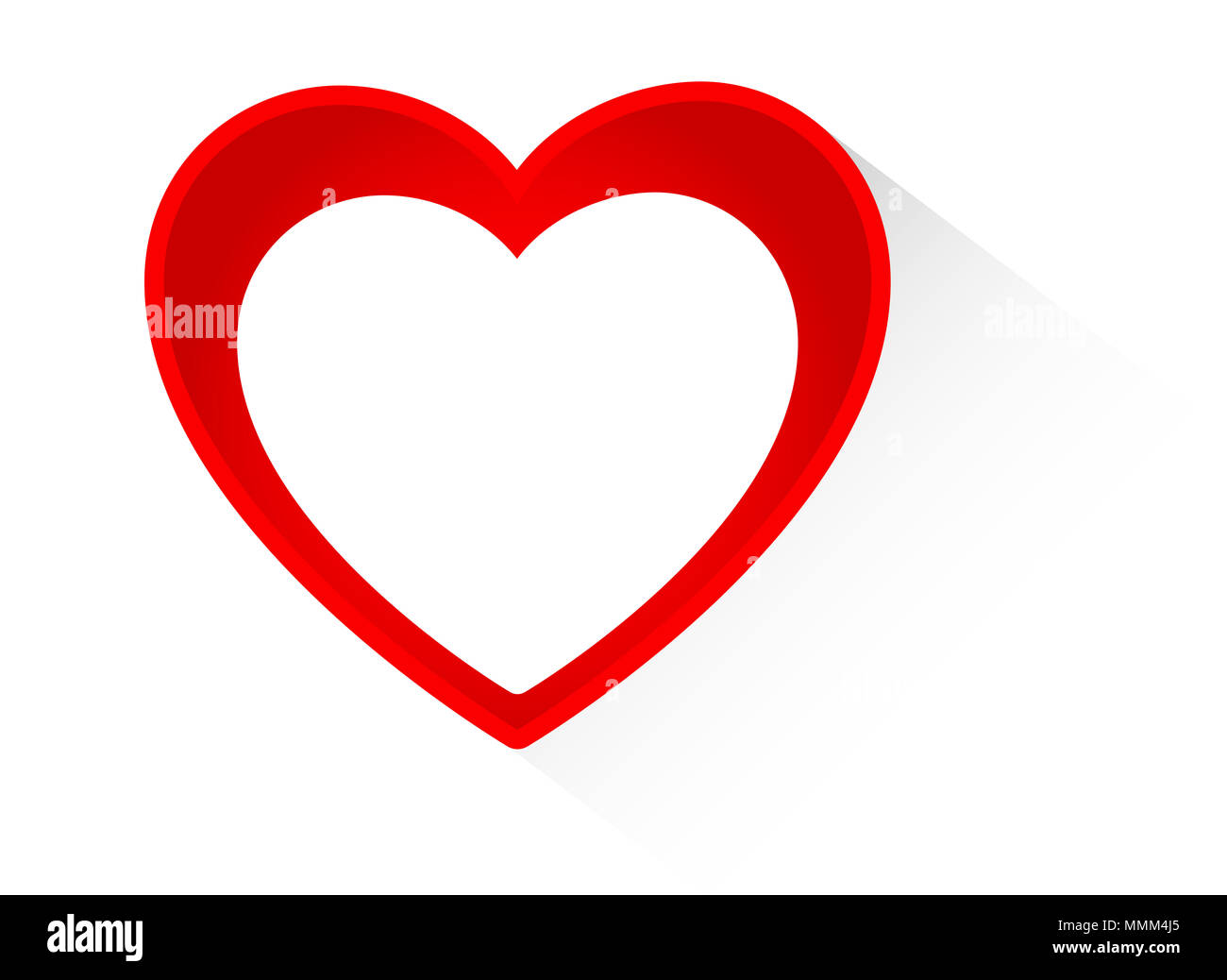 Forma di cuore telaio isolato su sfondo bianco Foto Stock