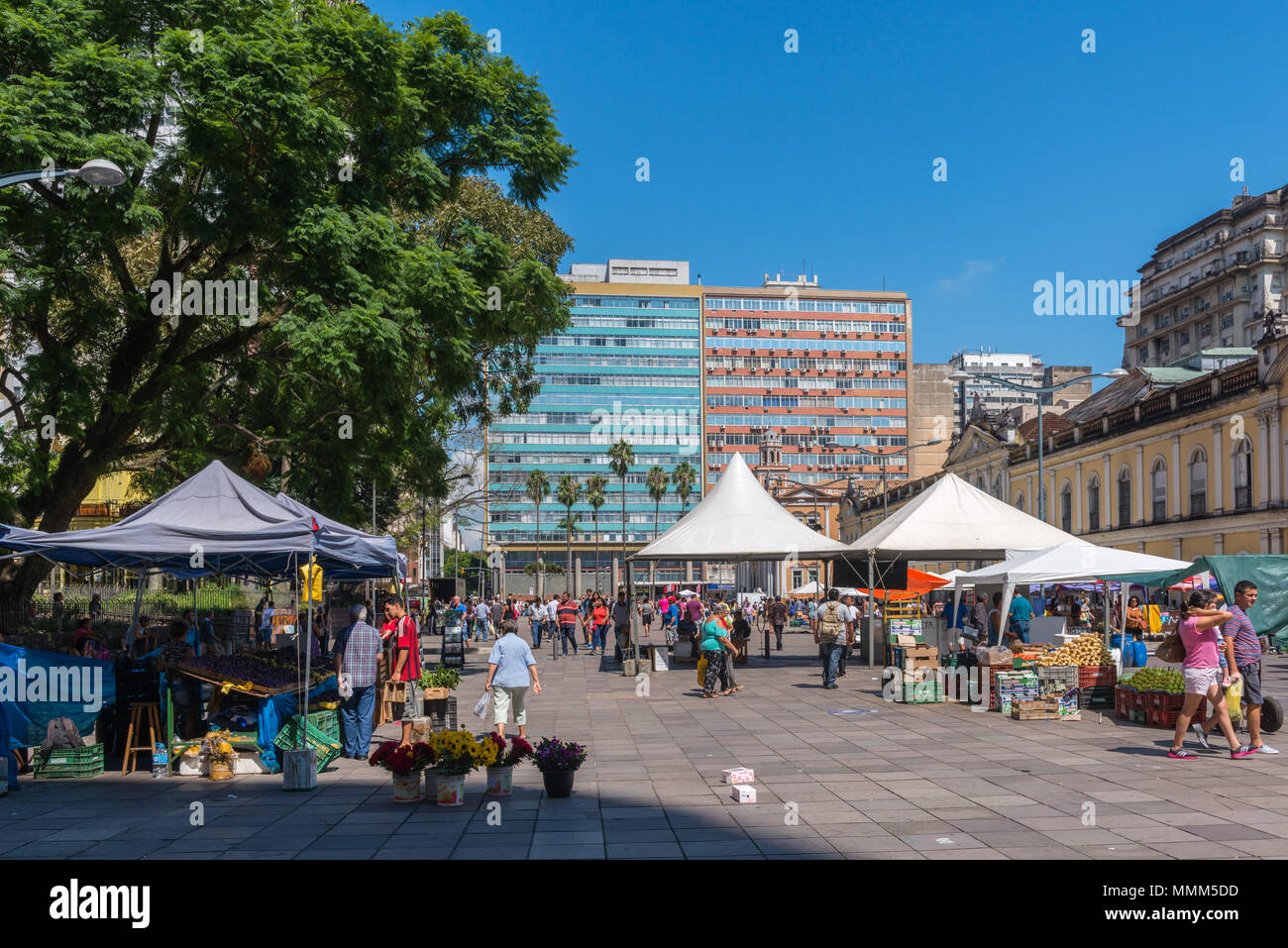 Mercato giornaliero nel centro di Porto Alegre, Rio Grande do Sul, Brasile, America Latina Foto Stock