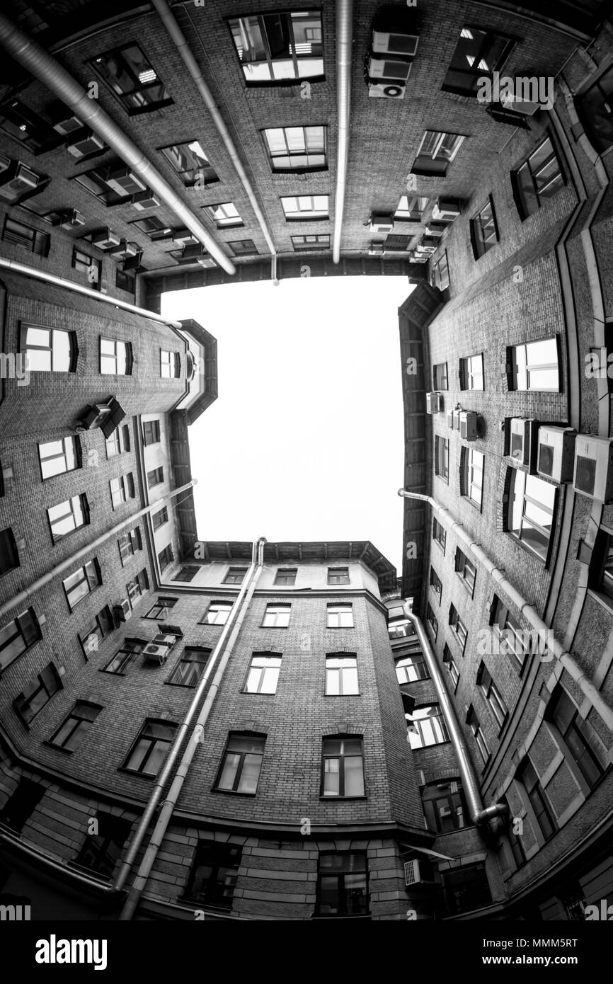 Cantiere-ben vecchie case a San Pietroburgo, Russia. Foto Stock