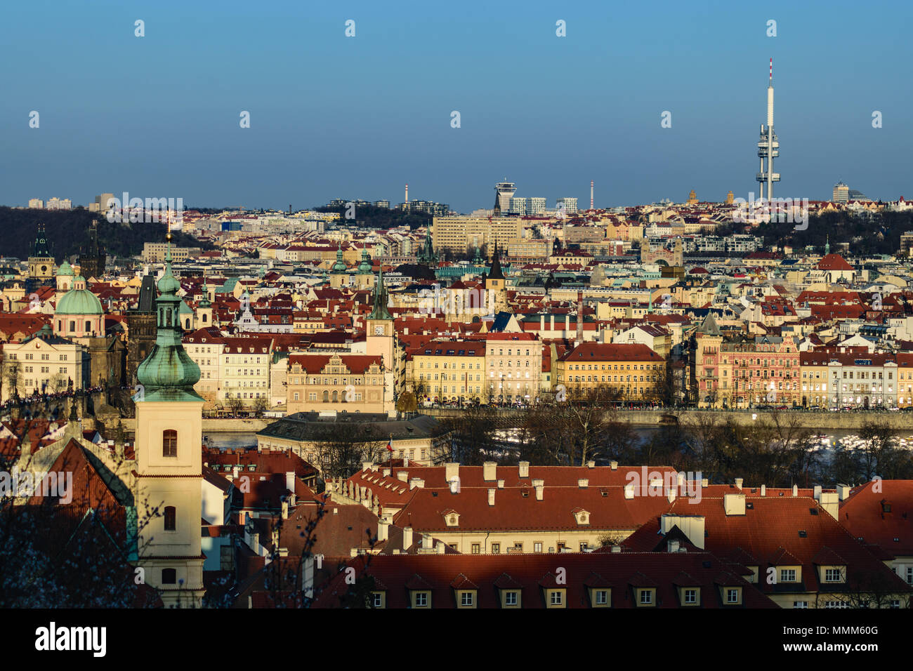 Il centro storico di Praga dal di sopra Foto Stock