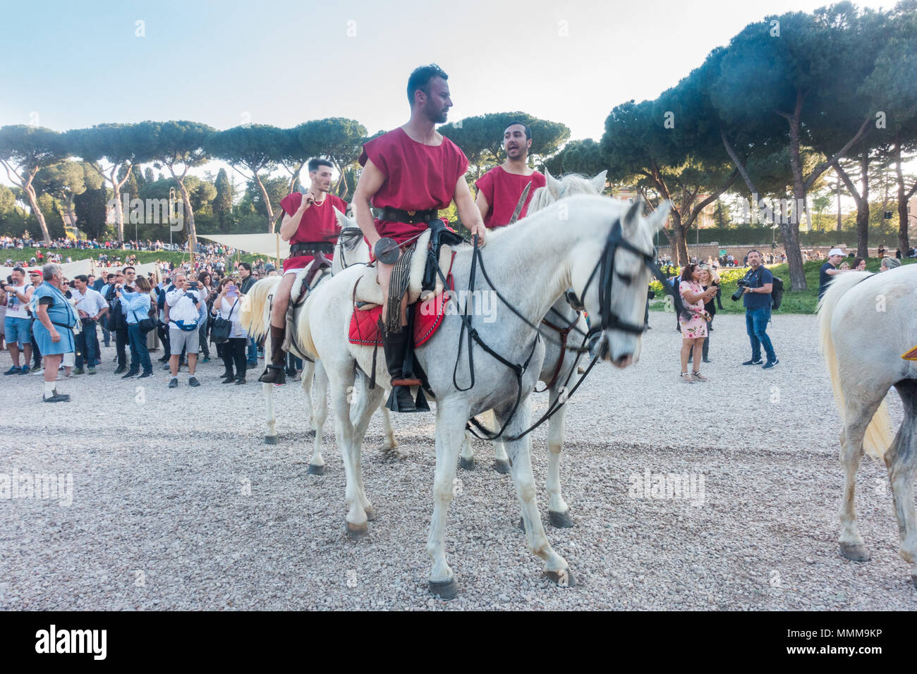 Roma, Italia. Il 22 aprile, 2018. Natale di Roma a Roma Rievocazione Storica per celebrare 2771st anniversario della fondazione della città nel XXI Aprile 753 B Foto Stock