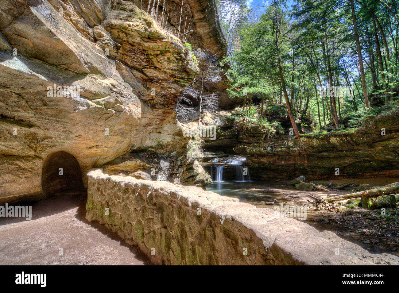 Old Man's Cave in Hocking Hills Ohio. Questo è un molto popolare attrazione turistica in Ohio. Foto Stock