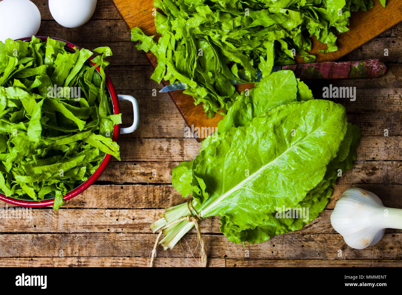 Mangel cavolo verde materie prime vegetali close up Foto Stock