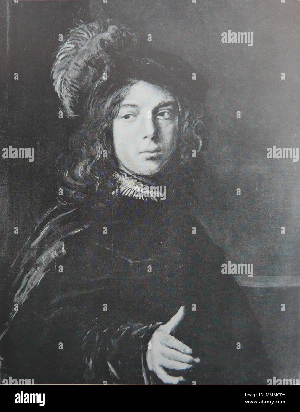 . Inglese: Ritratto di un ragazzo con un cappello piumato e la mano tesa . circa 1645. Frans Hals (1582/1583-1666) nomi alternativi Frans Hals Franchoisz Descrizione pittore olandese e disegnatore Data di nascita e morte 1582 o 1583 26 agosto 1666 Luogo di nascita e morte Anversa Haarlem periodo di lavoro tra circa 1603 e circa 1666 sede di lavoro Haarlem competente controllo : Q167654 VIAF:?100165653 ISNI:?0000 0001 1453 225X ULAN:?500027794 LCCN:?n78091972 NLA:?35164870 WorldCat Frans Hals - Ritratto di un ragazzo in un cappello piumato Foto Stock