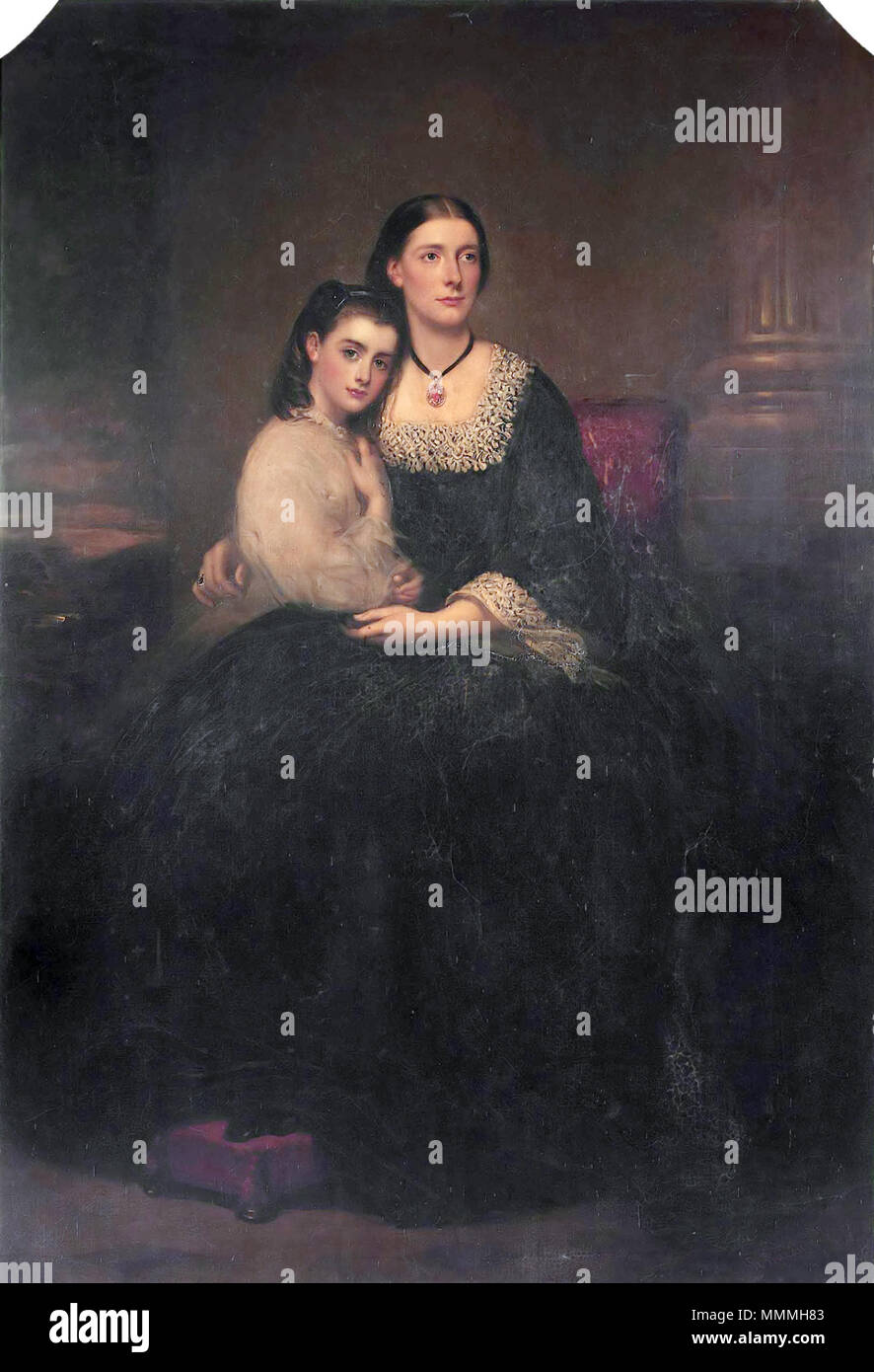 Emily, 1° Vicountess Hambleden, e la figlia di Richard Bu . Xix secolo. Richard Buckner (1812-1883) nomi alternativi R. Buckner Descrizione pittore inglese Data di nascita e morte 25 Ottobre 1812 12 agosto 1883 Luogo di nascita e morte Woolwich, Londra, Inghilterra Londra sede di lavoro Londra (1830 - 1897) Autorità di controllo : Q13416925 VIAF:?95754414 ULAN:?500012033 RKD:?13816 Emily, 1° Vicountess Hambleden, e la figlia di Richard Buckner Foto Stock