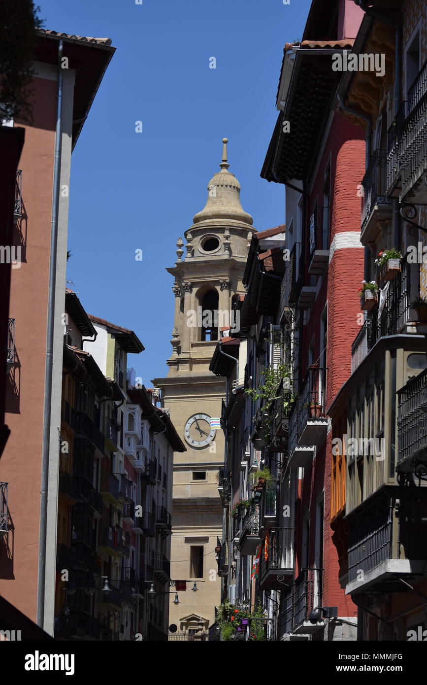 Le persone che si godono la festa di San Fermin Foto Stock
