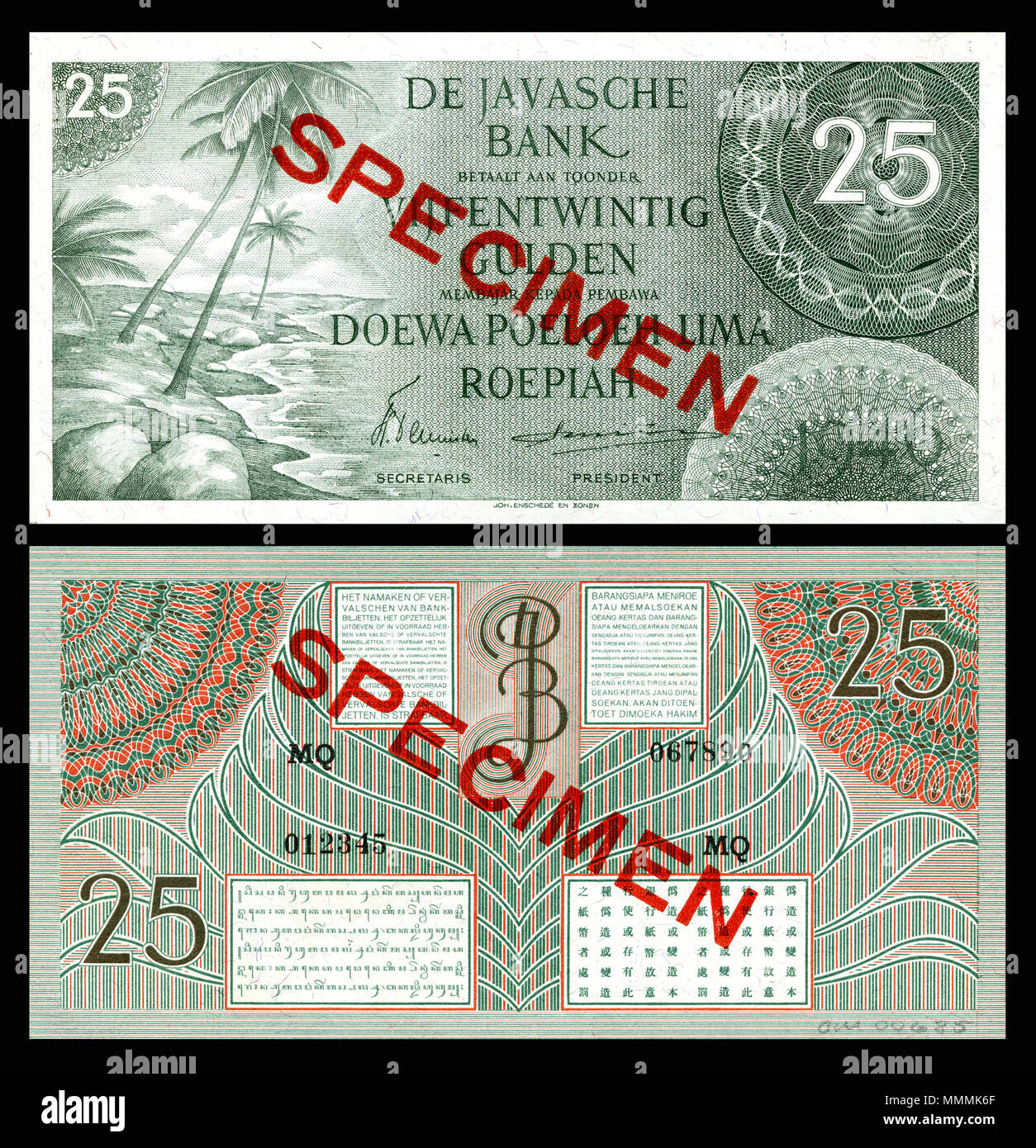 Paesi Bassi indie-92-De Banca Javasche-25 Gulden (1946) Foto Stock