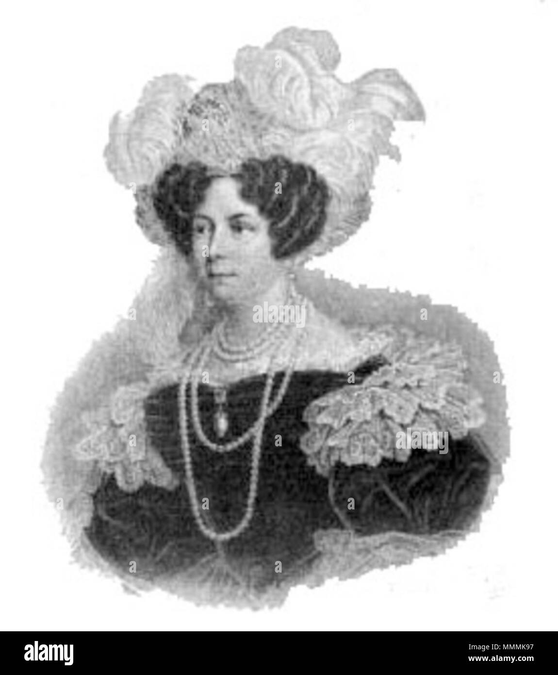 . Inglese: svedese regina Desideria Svenska: Drottning Desideria . circa 1830. Nils Personne (testo), Fr. Westin/O. Cardon (immagine) 068-Desideria Foto Stock
