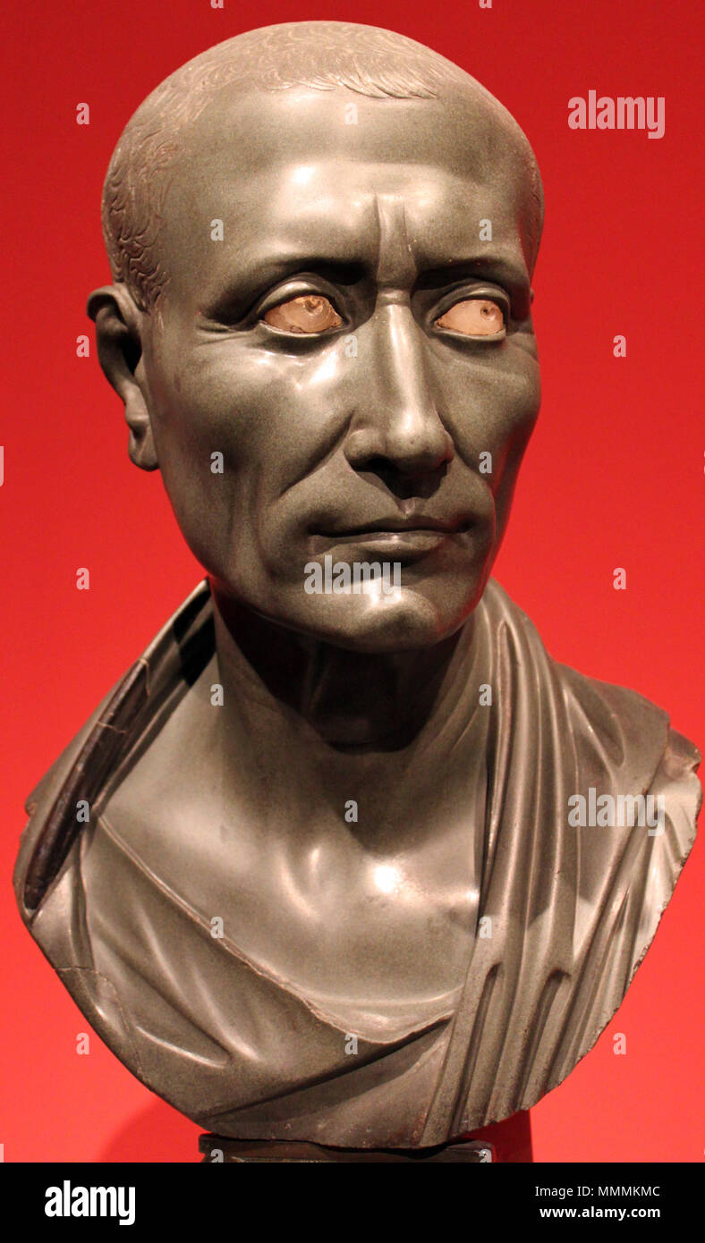'Verde Cesare"; Ritratto di Gaio Giulio Cesare (100-44 a.C.). tra circa 13 e circa AC. 0013 Gruener Caesar Altes Museum di Berlino anagoria Foto Stock