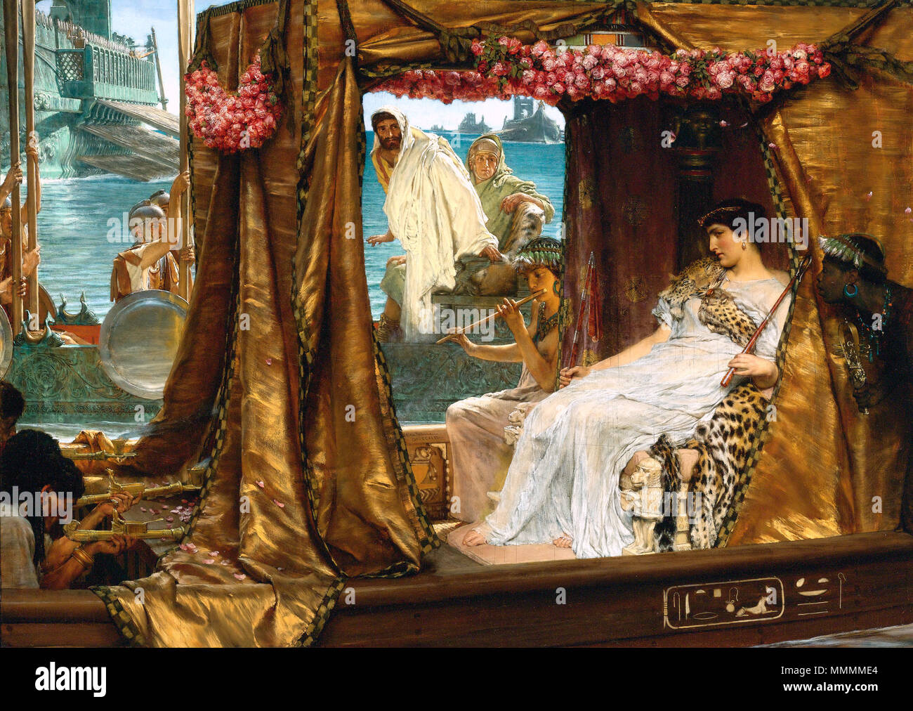 . Inglese: ancora un'altra versione gratuitious l Incontro di Antonio e Cleopatra, 41 A.C.. 1885. Alma-tadema-antony-cleopatra Foto Stock