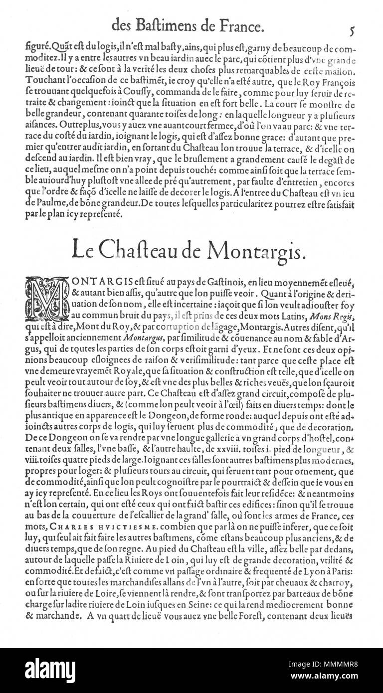 . Inglese: pagina di testo da Le premier volume des plus eccellenti Bastiments de France da Jacques I Androuet du Cerceau . 21 maggio 2014, 09:33:38. Jacques mi Androuet du Cerceau (1510-1585) nomi alternativi Jacques Androuet; Jacques Androuet du Cerceau l'Ancien; Jacques Androuet Du Cerceau; Jacques Androuet DuCerceau; Jacques Androuet Ducerceau Descrizione architetto francese, rame incisore e disegnatore padre di Baptiste Androuet du Cerceau padre di Jacques II Androuet du Cerceau Data di nascita e morte 1510 o 1512 Gennaio 1584 Luogo di nascita e morte Parigi Annecy controllo di autorità Foto Stock . Inglese: pagina di testo da Le premier volume des plus eccellenti Bastiments de France da Jacques I Androuet du Cerceau . 21 maggio 2014, 09:33:38. Jacques mi Androuet du Cerceau (1510-1585) nomi alternativi Jacques Androuet; Jacques Androuet du Cerceau l'Ancien; Jacques Androuet Du Cerceau; Jacques Androuet DuCerceau; Jacques Androuet Ducerceau Descrizione architetto francese, rame incisore e disegnatore padre di Baptiste Androuet du Cerceau padre di Jacques II Androuet du Cerceau Data di nascita e morte 1510 o 1512 Gennaio 1584 Luogo di nascita e morte Parigi Annecy controllo di autorità Foto Stock