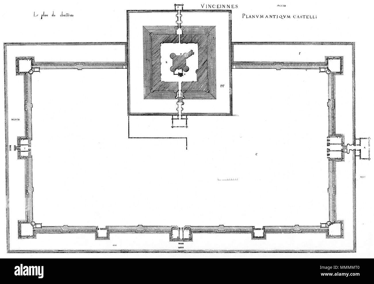 . Inglese: incisione da Le premier volume des plus eccellenti Bastiments de France da Jacques I Androuet du Cerceau, mostrando il piano generale di Château de Vincennes . 1576. Jacques mi Androuet du Cerceau (1510-1585) nomi alternativi Jacques Androuet; Jacques Androuet du Cerceau l'Ancien; Jacques Androuet Du Cerceau; Jacques Androuet DuCerceau; Jacques Androuet Ducerceau Descrizione architetto francese, rame incisore e disegnatore padre di Baptiste Androuet du Cerceau padre di Jacques II Androuet du Cerceau Data di nascita e morte 1510 o 1512 Gennaio 1584 Luogo di nascita/dea Foto Stock . Inglese: incisione da Le premier volume des plus eccellenti Bastiments de France da Jacques I Androuet du Cerceau, mostrando il piano generale di Château de Vincennes . 1576. Jacques mi Androuet du Cerceau (1510-1585) nomi alternativi Jacques Androuet; Jacques Androuet du Cerceau l'Ancien; Jacques Androuet Du Cerceau; Jacques Androuet DuCerceau; Jacques Androuet Ducerceau Descrizione architetto francese, rame incisore e disegnatore padre di Baptiste Androuet du Cerceau padre di Jacques II Androuet du Cerceau Data di nascita e morte 1510 o 1512 Gennaio 1584 Luogo di nascita/dea Foto Stock