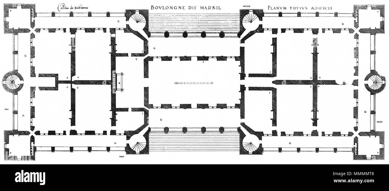 . Inglese: incisione da Le premier volume des plus eccellenti Bastiments de France da Jacques I Androuet du Cerceau: piano di Château de Madrid . 1576. Jacques mi Androuet du Cerceau (1510-1585) nomi alternativi Jacques Androuet; Jacques Androuet du Cerceau l'Ancien; Jacques Androuet Du Cerceau; Jacques Androuet DuCerceau; Jacques Androuet Ducerceau Descrizione architetto francese, rame incisore e disegnatore padre di Baptiste Androuet du Cerceau padre di Jacques II Androuet du Cerceau Data di nascita e morte 1510 o 1512 Gennaio 1584 Luogo di nascita e morte di Parigi autore di Annecy Foto Stock . Inglese: incisione da Le premier volume des plus eccellenti Bastiments de France da Jacques I Androuet du Cerceau: piano di Château de Madrid . 1576. Jacques mi Androuet du Cerceau (1510-1585) nomi alternativi Jacques Androuet; Jacques Androuet du Cerceau l'Ancien; Jacques Androuet Du Cerceau; Jacques Androuet DuCerceau; Jacques Androuet Ducerceau Descrizione architetto francese, rame incisore e disegnatore padre di Baptiste Androuet du Cerceau padre di Jacques II Androuet du Cerceau Data di nascita e morte 1510 o 1512 Gennaio 1584 Luogo di nascita e morte di Parigi autore di Annecy Foto Stock