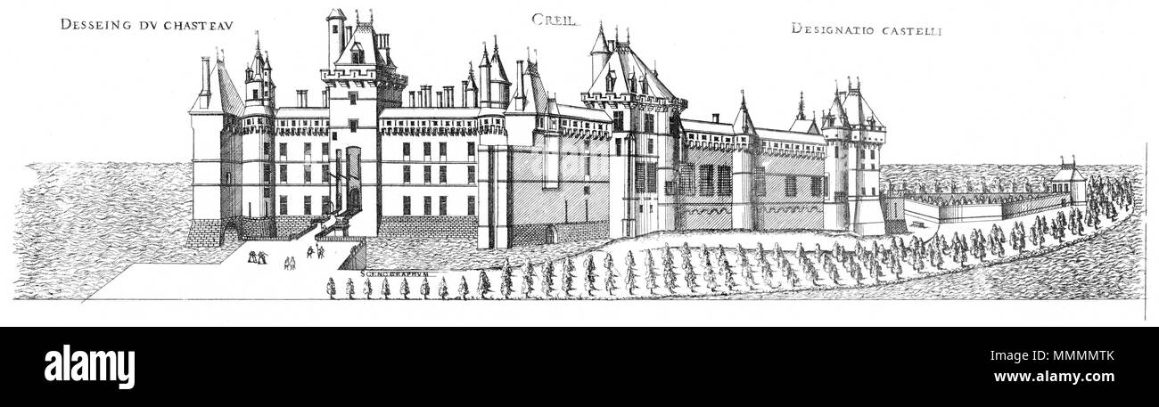 . Inglese: incisione da Le premier volume des plus eccellenti Bastiments de France da Jacques I Androuet du Cerceau: vista del Château de Creil . 1576. Jacques mi Androuet du Cerceau (1510-1585) nomi alternativi Jacques Androuet; Jacques Androuet du Cerceau l'Ancien; Jacques Androuet Du Cerceau; Jacques Androuet DuCerceau; Jacques Androuet Ducerceau Descrizione architetto francese, rame incisore e disegnatore padre di Baptiste Androuet du Cerceau padre di Jacques II Androuet du Cerceau Data di nascita e morte 1510 o 1512 Gennaio 1584 Luogo di nascita e morte Parigi Annecy compet Foto Stock . Inglese: incisione da Le premier volume des plus eccellenti Bastiments de France da Jacques I Androuet du Cerceau: vista del Château de Creil . 1576. Jacques mi Androuet du Cerceau (1510-1585) nomi alternativi Jacques Androuet; Jacques Androuet du Cerceau l'Ancien; Jacques Androuet Du Cerceau; Jacques Androuet DuCerceau; Jacques Androuet Ducerceau Descrizione architetto francese, rame incisore e disegnatore padre di Baptiste Androuet du Cerceau padre di Jacques II Androuet du Cerceau Data di nascita e morte 1510 o 1512 Gennaio 1584 Luogo di nascita e morte Parigi Annecy compet Foto Stock