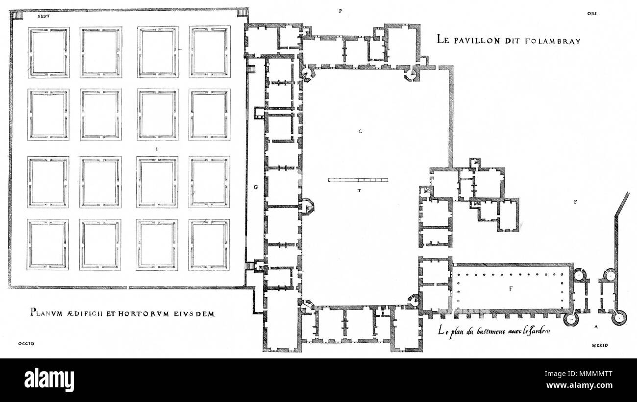 . Inglese: Incisione di un piano del Château de Folembray, da Le premier volume des plus eccellenti Bastiments de France da Jacques I Androuet du Cerceau . 1576. Jacques mi Androuet du Cerceau (1510-1585) nomi alternativi Jacques Androuet; Jacques Androuet du Cerceau l'Ancien; Jacques Androuet Du Cerceau; Jacques Androuet DuCerceau; Jacques Androuet Ducerceau Descrizione architetto francese, rame incisore e disegnatore padre di Baptiste Androuet du Cerceau padre di Jacques II Androuet du Cerceau Data di nascita e morte 1510 o 1512 Gennaio 1584 Luogo di nascita e morte Parigi Annecy Foto Stock . Inglese: Incisione di un piano del Château de Folembray, da Le premier volume des plus eccellenti Bastiments de France da Jacques I Androuet du Cerceau . 1576. Jacques mi Androuet du Cerceau (1510-1585) nomi alternativi Jacques Androuet; Jacques Androuet du Cerceau l'Ancien; Jacques Androuet Du Cerceau; Jacques Androuet DuCerceau; Jacques Androuet Ducerceau Descrizione architetto francese, rame incisore e disegnatore padre di Baptiste Androuet du Cerceau padre di Jacques II Androuet du Cerceau Data di nascita e morte 1510 o 1512 Gennaio 1584 Luogo di nascita e morte Parigi Annecy Foto Stock