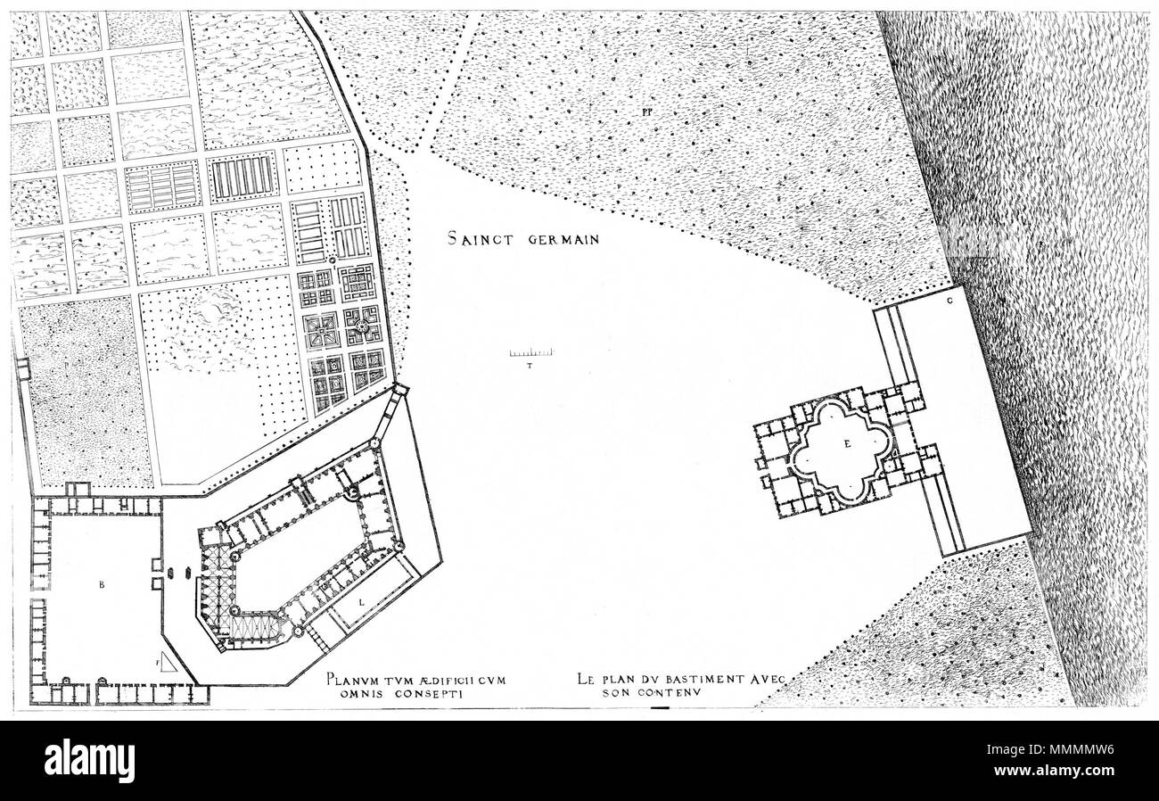 . Inglese: incisione da Le premier volume des plus eccellenti Bastiments de France da Jacques I Androuet du Cerceau: piano generale di Château de Saint-Germain-en-Laye . 1576. Jacques mi Androuet du Cerceau (1510-1585) nomi alternativi Jacques Androuet; Jacques Androuet du Cerceau l'Ancien; Jacques Androuet Du Cerceau; Jacques Androuet DuCerceau; Jacques Androuet Ducerceau Descrizione architetto francese, rame incisore e disegnatore padre di Baptiste Androuet du Cerceau padre di Jacques II Androuet du Cerceau Data di nascita e morte 1510 o 1512 Gennaio 1584 Luogo di nascita/dea Foto Stock . Inglese: incisione da Le premier volume des plus eccellenti Bastiments de France da Jacques I Androuet du Cerceau: piano generale di Château de Saint-Germain-en-Laye . 1576. Jacques mi Androuet du Cerceau (1510-1585) nomi alternativi Jacques Androuet; Jacques Androuet du Cerceau l'Ancien; Jacques Androuet Du Cerceau; Jacques Androuet DuCerceau; Jacques Androuet Ducerceau Descrizione architetto francese, rame incisore e disegnatore padre di Baptiste Androuet du Cerceau padre di Jacques II Androuet du Cerceau Data di nascita e morte 1510 o 1512 Gennaio 1584 Luogo di nascita/dea Foto Stock