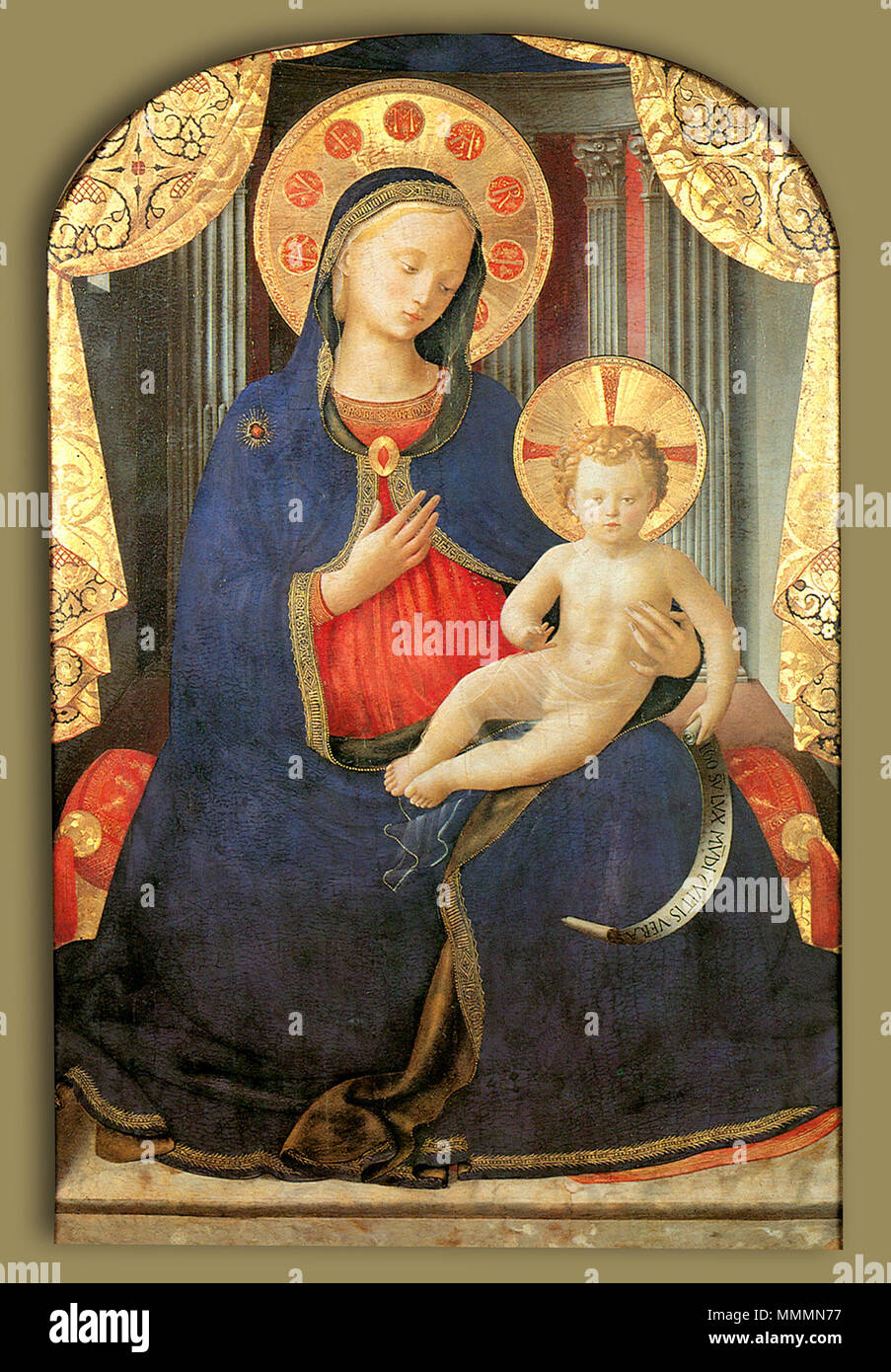 . Madonna dell'Umiltà . circa 1430. Beato Angelico (circa 1395-1455) nomi alternativi Beato Angelico, (Fra) Beato, (Fra) Giovanni, (Fra) Giovanni da Fiesole, (Fra) Giovanni da Fiesole Angelico, Fra Angelico da Fiesole, (Fra) Giovanni Angelico da Fiesole, Guido di Pietro Trosini, Guido di Pietro da Mugello, Guidolino di Pietro da Mugello Descrizione pittore italiano, affresco pittore e miniatore monaco e la data di nascita e morte circa 1395 18 febbraio 1455 Luogo di nascita e morte Vicchio Roma periodo di lavoro tra il 1402 e il 1455 sede di lavoro Fiesole (1407), Foligno (1409-1414), Cortona (141 Foto Stock