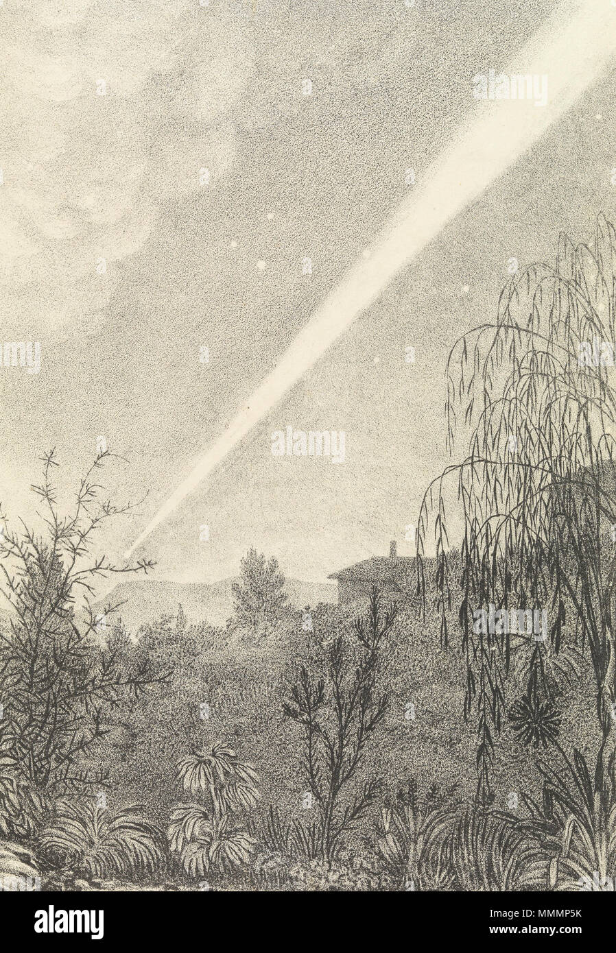 . Inglese: la grande cometa del 1843, come si vede dall' Australia . circa 1843. Allport, Maria Morton, 1806-1895 grande cometa del 1843 (ritagliate) Foto Stock