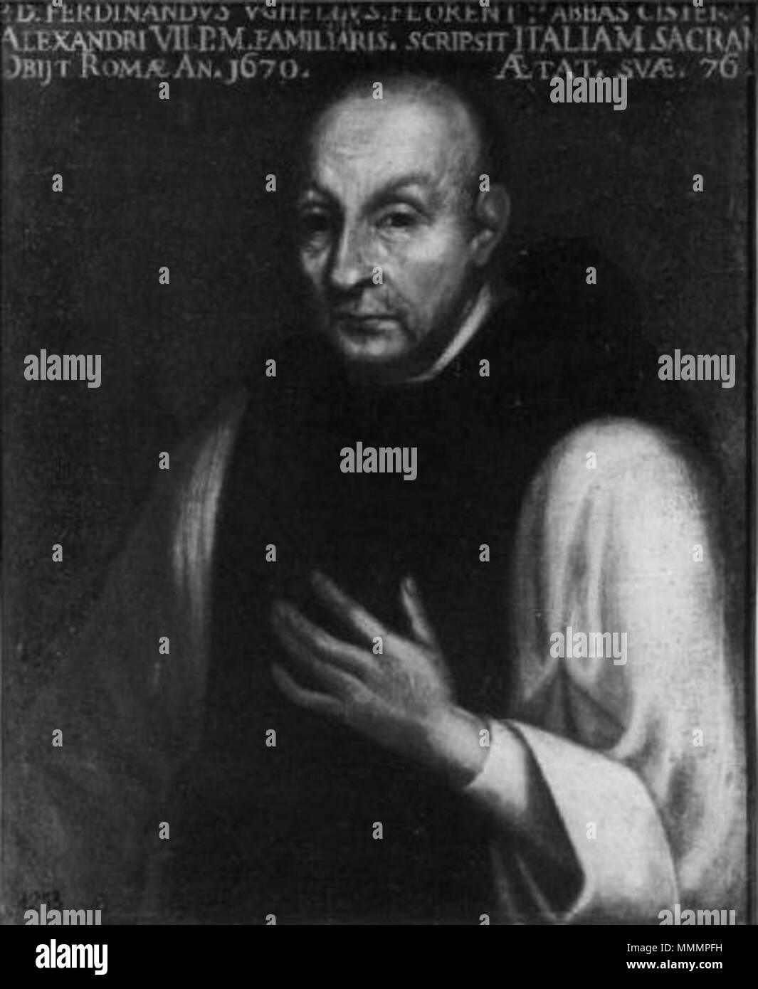 . Inglese: Ferdinando Ughelli (1595-1670) monaco cistercense e chiesa storico . tra il 1600 e il 1649. Scuola lombarda Ferdinando Ughelli Foto Stock