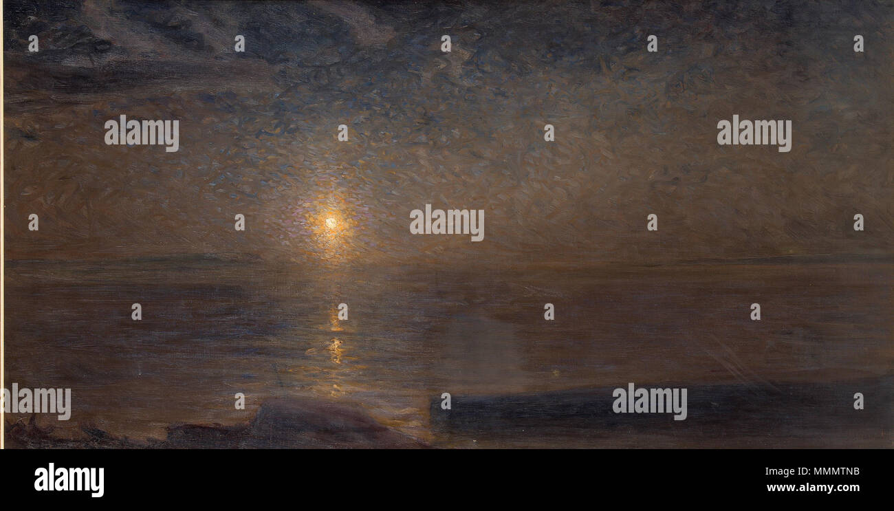 . Inglese: Axel Fahlcrantz (1851-1925), "Nocturne", olja på duk, signerad, 78,5 x 153 cm. . Tra il 1851 e il 1925. Axel Fahlcrantz (1851-1925) 65 Axel Fahlcrantz, Nocturne Foto Stock