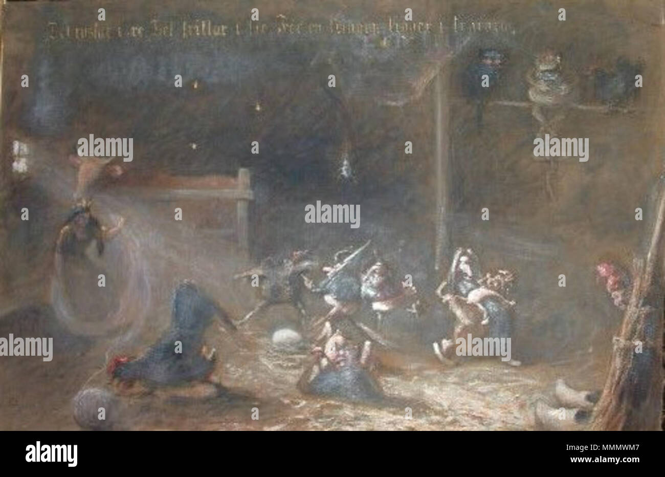 . Inglese: Axel Fahlcrantz, Trollfamilj, 1895, 74 x 111 cm. . 1895. Axel Fahlcrantz (1851-1925), (Axel Erik Valerio Fahlcrantz), artista svedese 65 Axel Fahlcrantz, Trollfamilj, 1895 Foto Stock