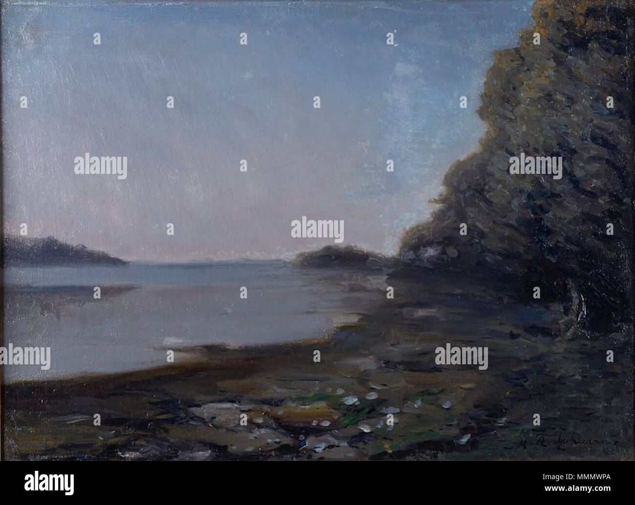 65 Axel Fahlcrantz, Skymning, oljemålning Foto Stock