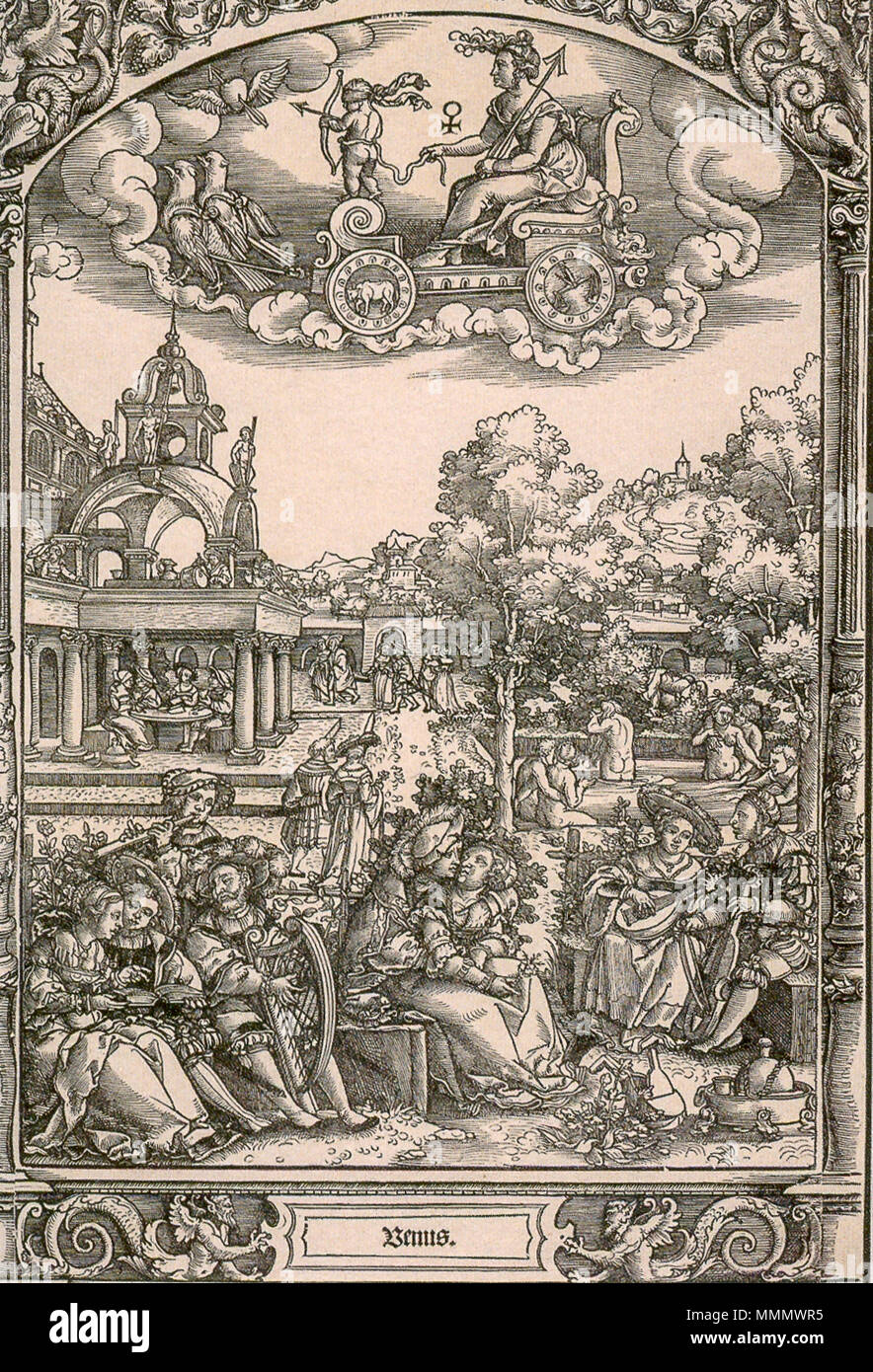 . Deutsch: Venere Die sieben Planeten. 1531. Beham oder Pencz-Die sieben Planeten-Venus-Sonn-1531-2 Foto Stock